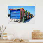 Colored Beach Huts ポスター (キッチン)