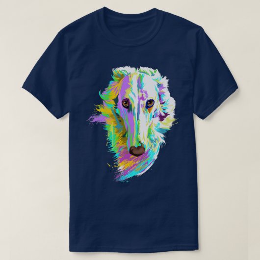 Colored Borzoi Dog  Tシャツ (デザイン正面)