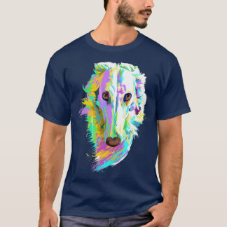 Colored Borzoi Dog  Tシャツ