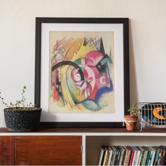 Colored Flowers (別名抽象芸術型枠)by Franz Marc ポスター