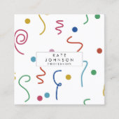 Colored Party Confetti Party Event Planner スクエア名刺 (正面)