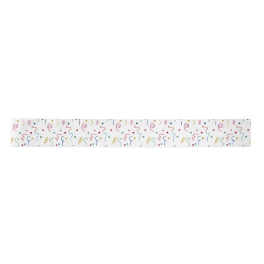 Colored Party Confetti Pattern サテンリボン (正面)