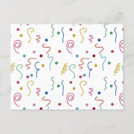Colored Party Confetti Pattern シーズンポストカード