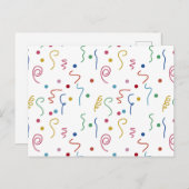 Colored Party Confetti Pattern シーズンポストカード (正面/裏面)