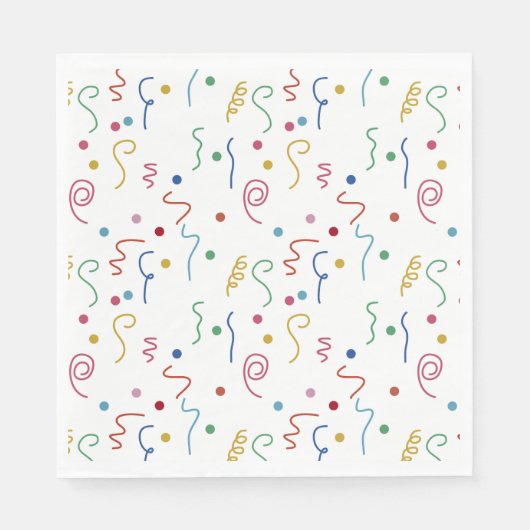 Colored Party Confetti Pattern スタンダードランチョンナプキン (正面)
