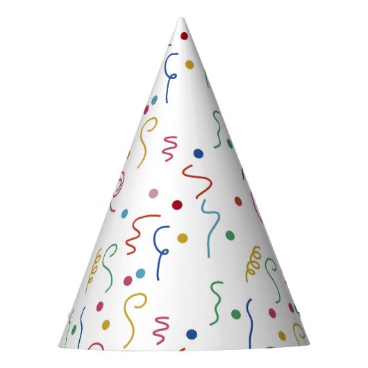 Colored Party Confetti Pattern パーティーハット (正面)