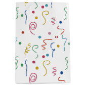 Colored Party Confetti Pattern ミディアムペーパーバッグ (正面)
