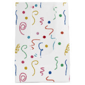 Colored Party Confetti Pattern ミディアムペーパーバッグ (裏面)