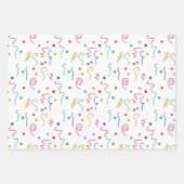 Colored Party Confetti Pattern ラッピングペーパーシート (正面2)