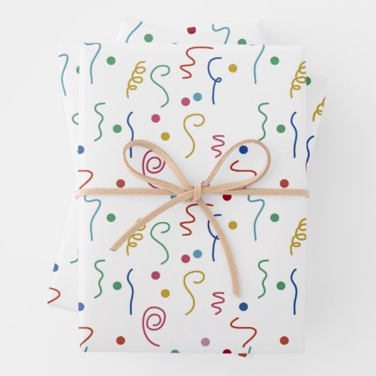 Colored Party Confetti Pattern ラッピングペーパーシート (インサイチュ)