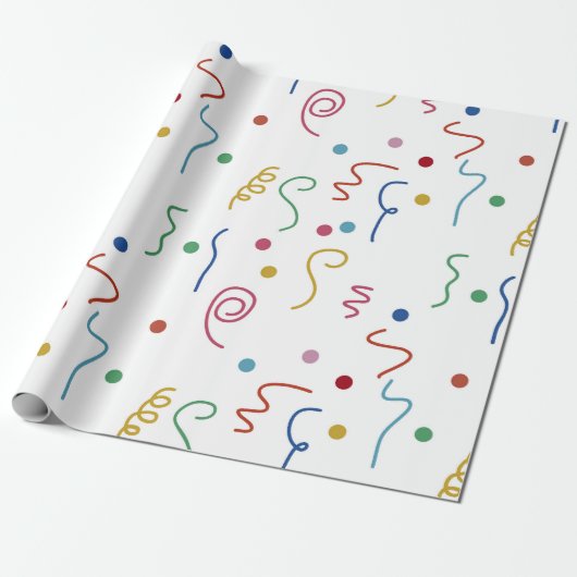 Colored Party Confetti Pattern ラッピングペーパー (アンロールド)