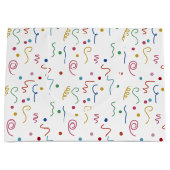 Colored Party Confetti Pattern ラージペーパーバッグ (正面)