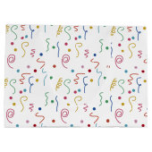 Colored Party Confetti Pattern ラージペーパーバッグ (裏面)