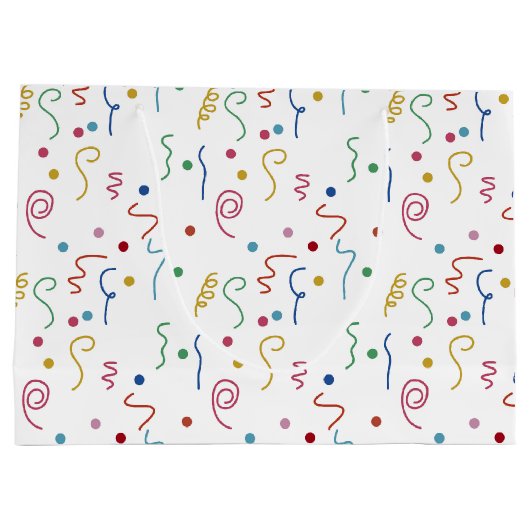 Colored Party Confetti Pattern ラージペーパーバッグ (裏面)