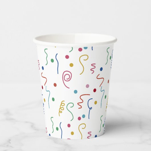 Colored Party Confetti Pattern 紙コップ (左)