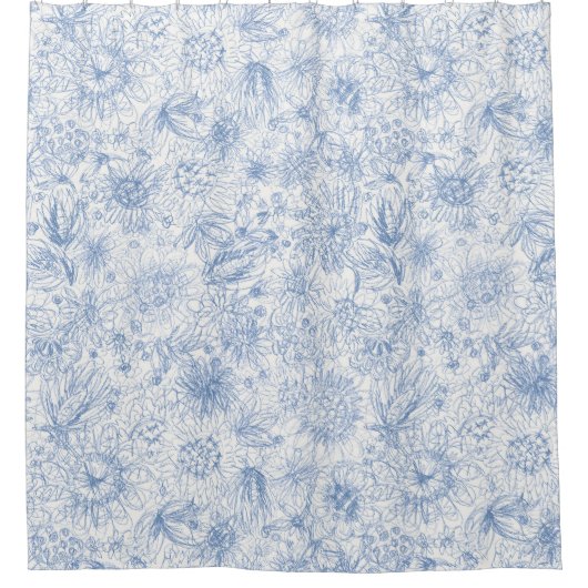 Colored Pencil Floral シャワーカーテン (正面)