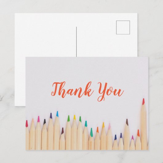 Colored Pencils Thank You ポストカード (正面/裏面)