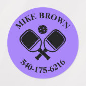 Colored Personalized Pickleball Paddle Butt Name ラベル (デザイン2)