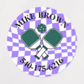 Colored Personalized Pickleball Paddle Butt Name ラベル (デザイン1)