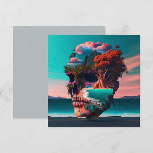 Colored Skull Head カード (正面/裏面)