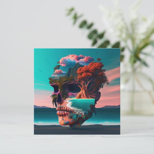 Colored Skull Head カード (スタンド正面)