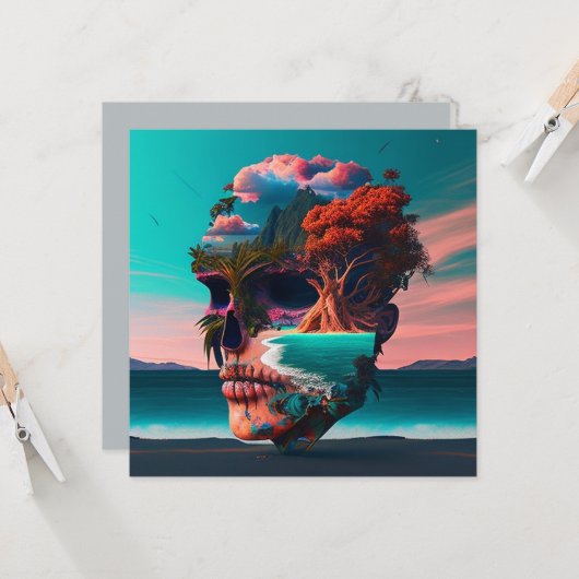 Colored Skull Head カード (正面/裏面インサイチュ)