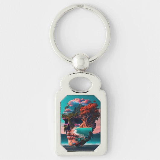 Colored skull head キーホルダー (正面)