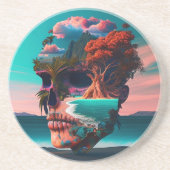 Colored skull head コースター (正面)