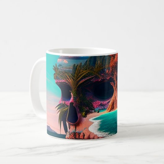 Colored Skull Head コーヒーマグカップ (正面左)