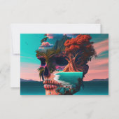 Colored skull head サンキューカード (正面)