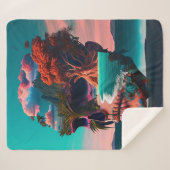 Colored Skull Head シェルパブランケット (正面(横))