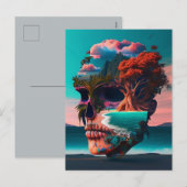 Colored skull head シーズンポストカード (正面/裏面)