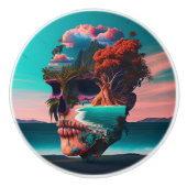 Colored Skull Head セラミックノブ (正面)