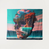 Colored skull head タペストリー (正面(横))