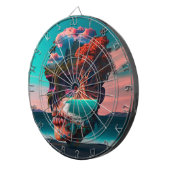Colored skull head ダーツボード (正面右)