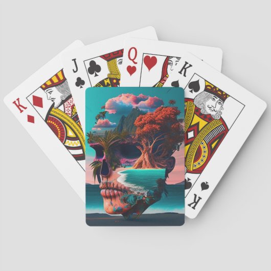 Colored skull head トランプ (裏面)
