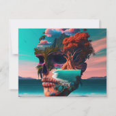 Colored Skull Head ノートカード (正面)