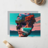 Colored Skull Head ノートカード (正面/裏面インサイチュ)