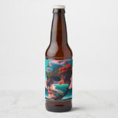 Colored skull head ビールラベル (正面)