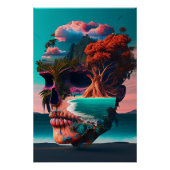 Colored skull head ポスター (正面)