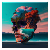 Colored skull head ポスター (正面)