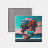 Colored Skull Head マグネット (正面/裏面)