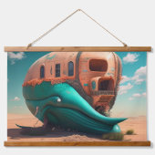 Colored skull head 吊り下げ型タペストリー (正面2)