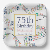 colorf Music Noteミュージシャン誕生日 ペーパープレート (正面)