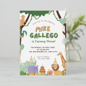 colorfuミニマル誕生日招待状カード | 顧客 箔招待状 (立ち正面)