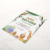 colorfuミニマル誕生日招待状カード | 顧客 箔招待状 (回転した状態)