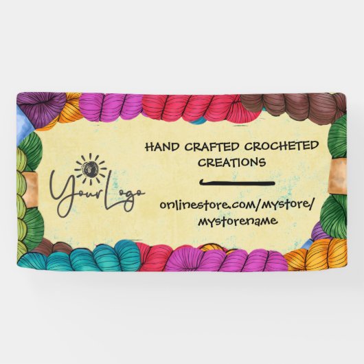 Colorfu yarn crochet hook craft show booth display 横断幕 (横)