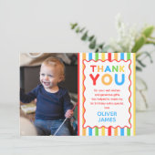 Colorful 1st Birthday Photo サンキューカード (スタンド正面)