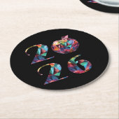 Colorful 2026 ラウンドペーパーコースター (アングル)