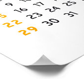 Colorful 2026 Calendar - Rainbow Colors 3 Columns ポスター (角)